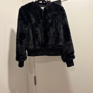 cupcakes & cashmere Black Teddy Bomber